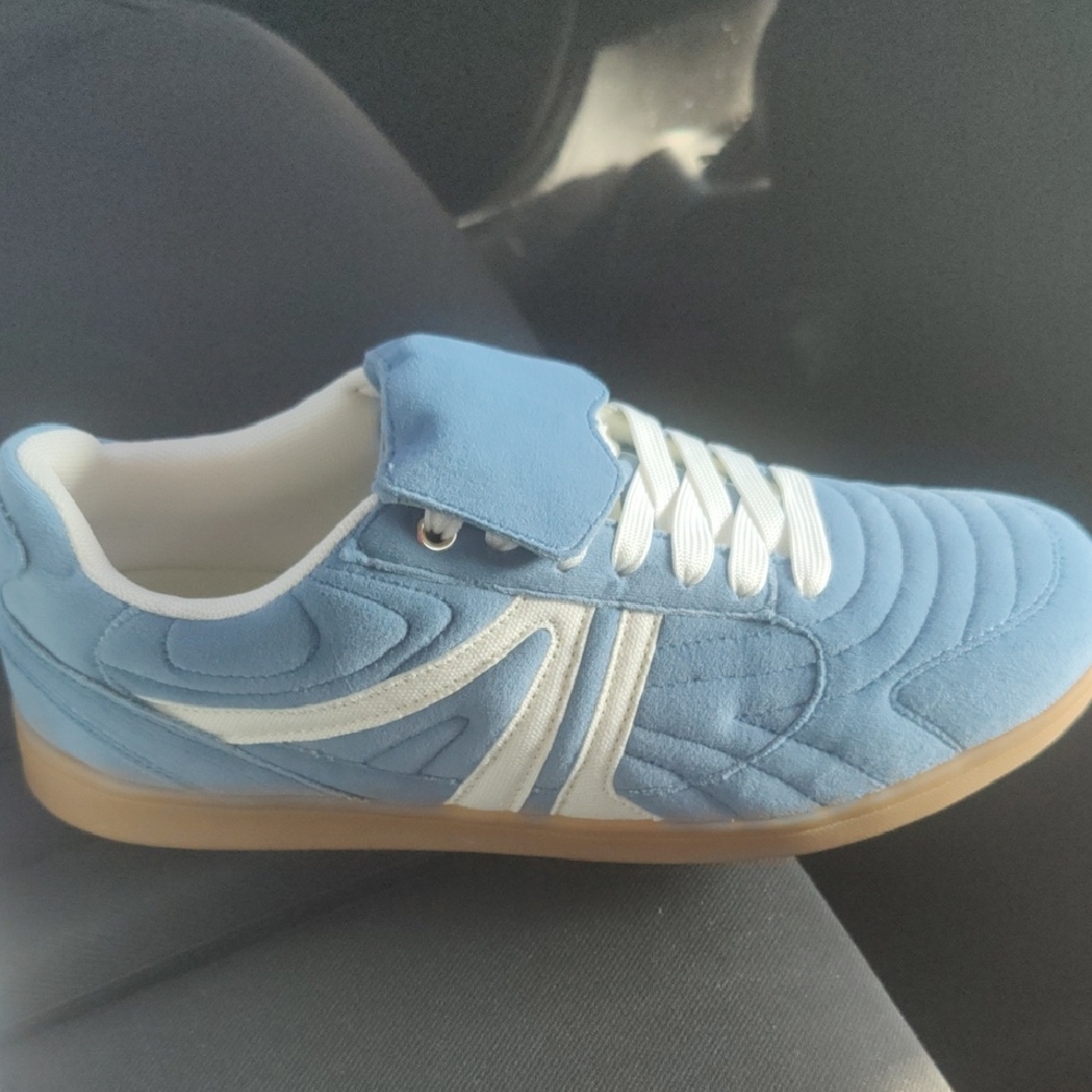 Steve Madden Blue and White Athletic Shoes with Suede Upper